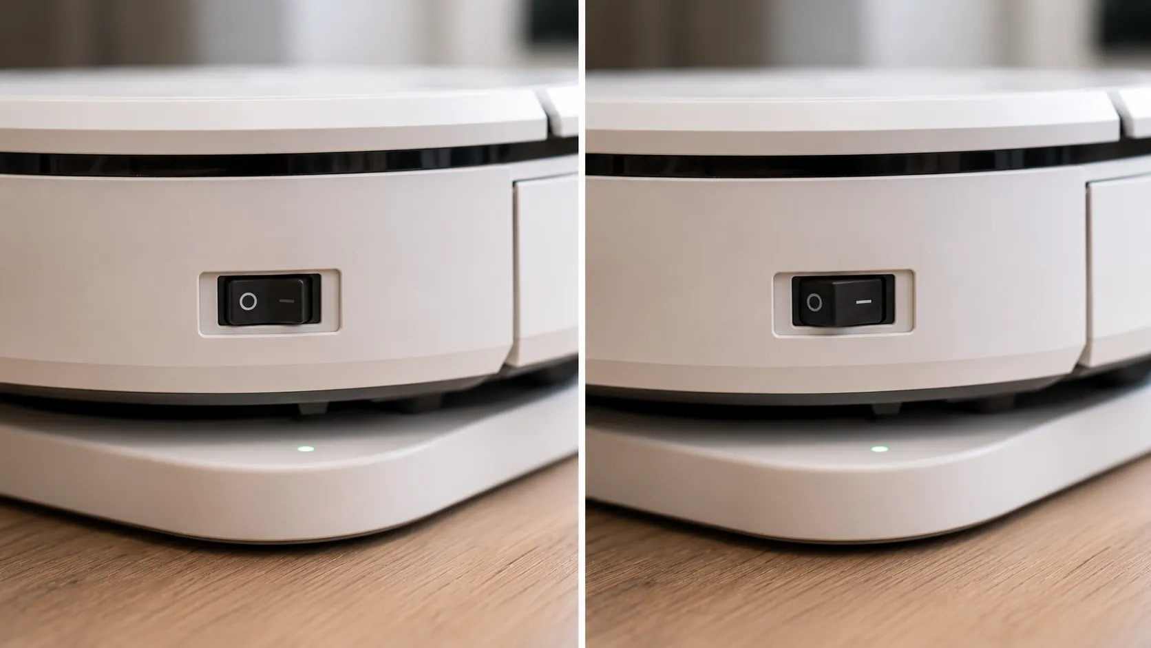 robot vacuum side power switch off versus on for charging on the dock