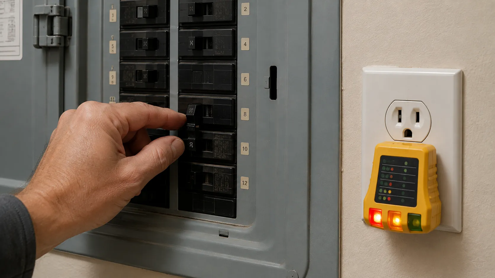 Checking a tripped breaker and outlet tester when a Kenmore vacuum won’t turn on.