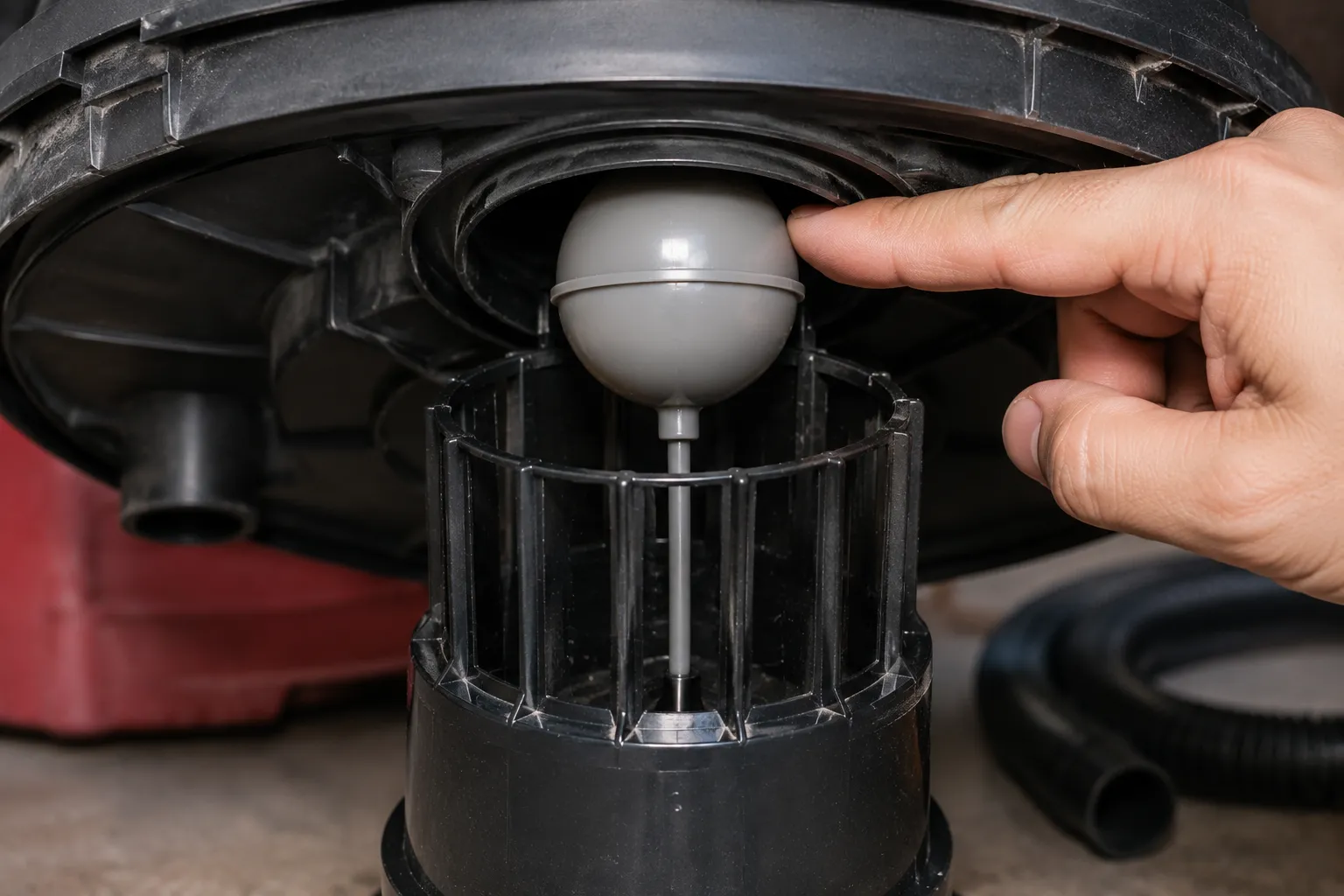 shop vac float valve that shuts off the motor when the water tank is full