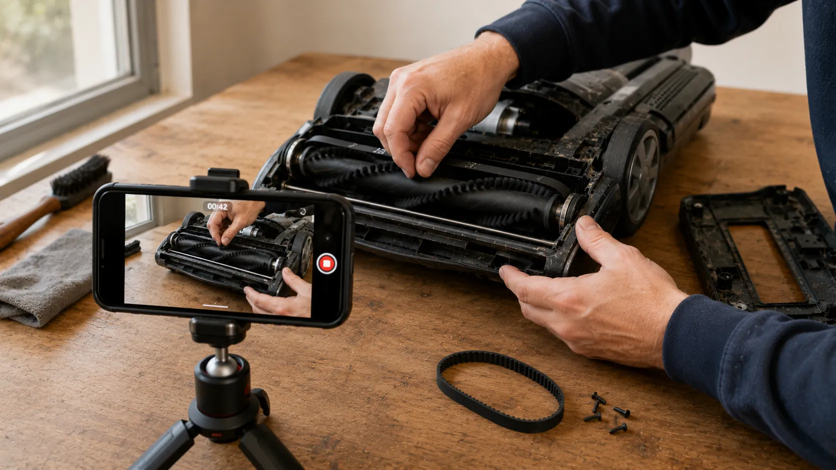 short repair video showing how to stop a vacuum belt from breaking again